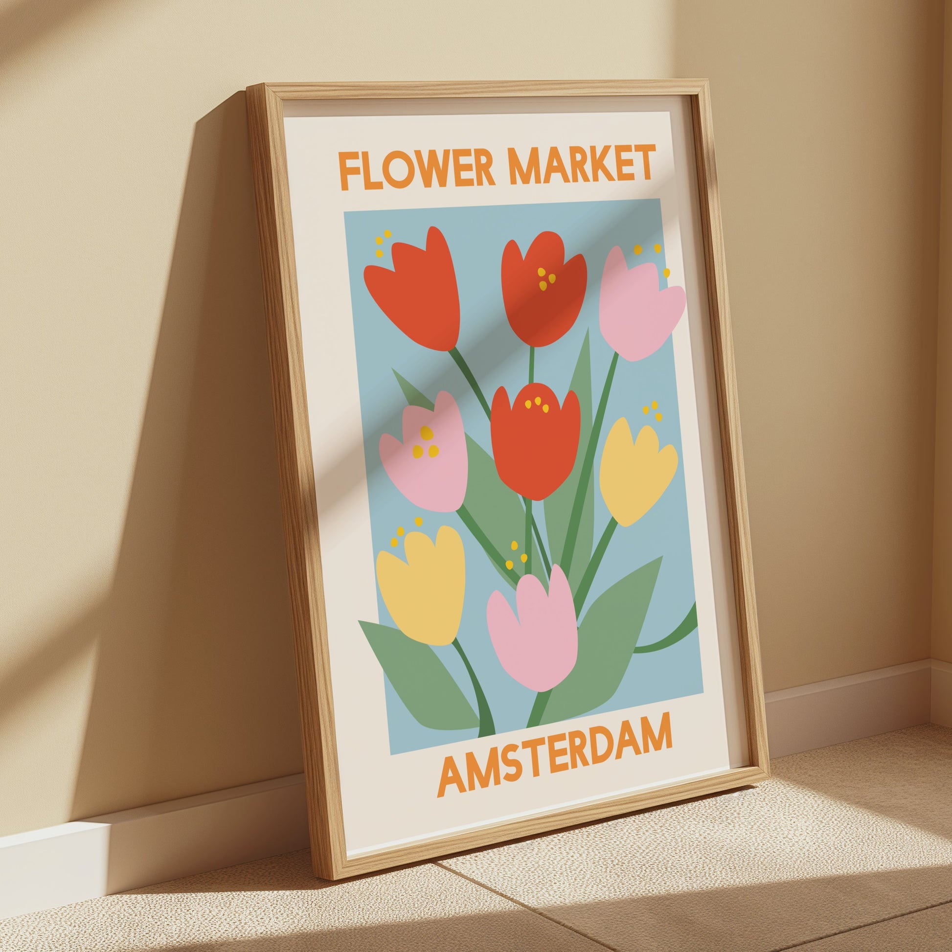 Premium Poster of Amsterdam Flower Market Colorful Blooms Posters