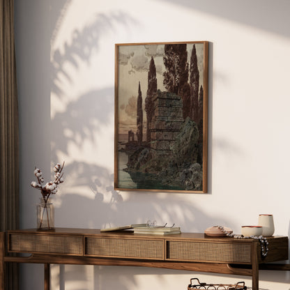 Premium Poster of Ancient Ruins Amidst Nature Scenic Landscape Posters