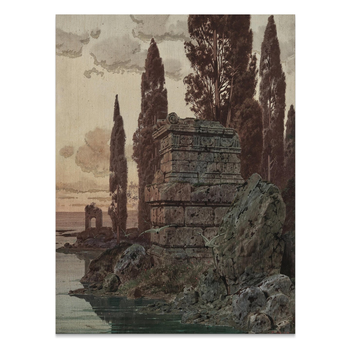 Premium Poster of Ancient Ruins Amidst Nature Scenic Landscape Posters