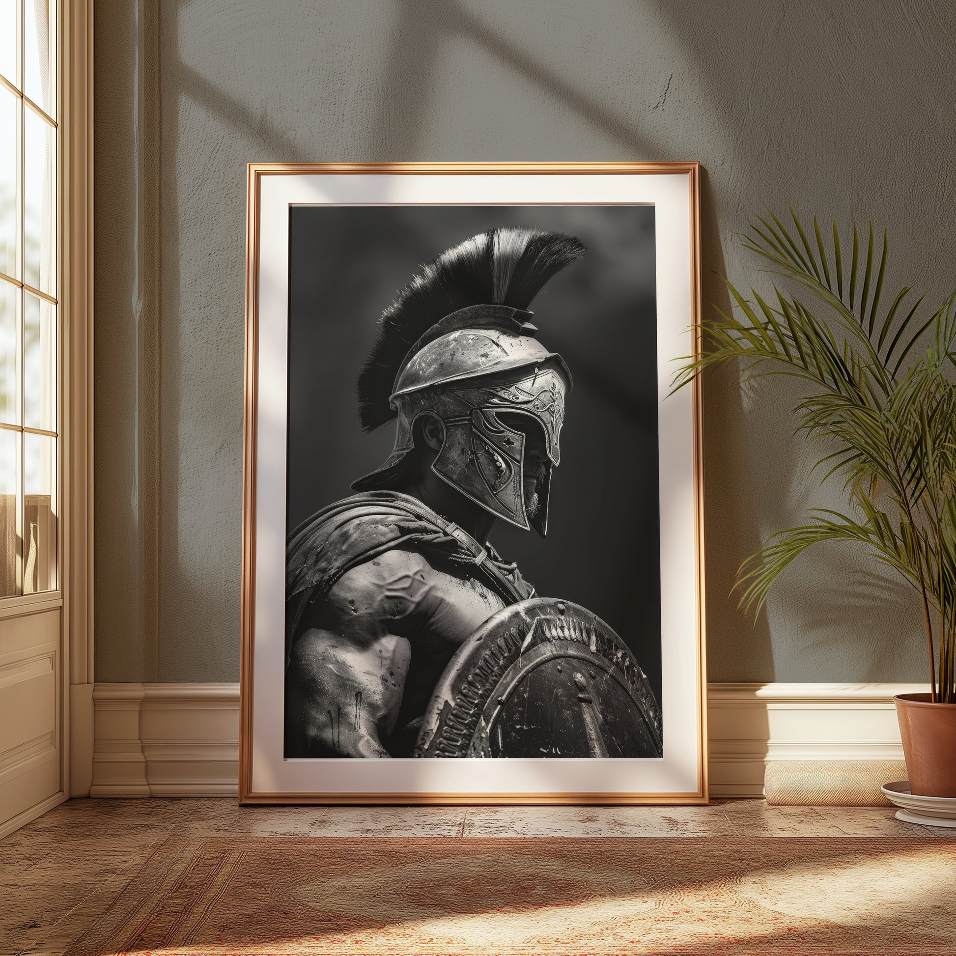 Premium Poster of Ancient Spartan Warrior in Battle Armor Posters