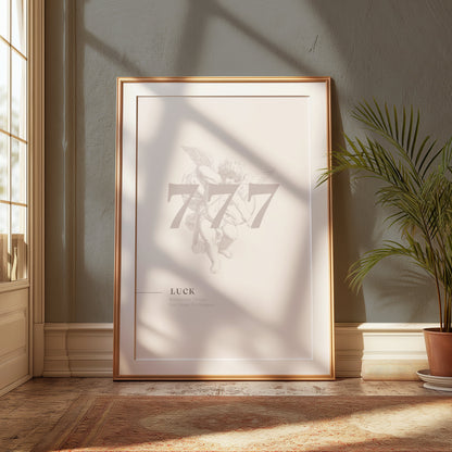 Premium Poster of Angel with 777 Luck Wonderful Things Will Happen Posters