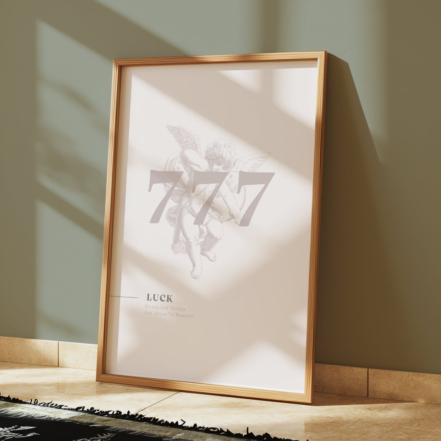 Premium Poster of Angel with 777 Luck Wonderful Things Will Happen Posters