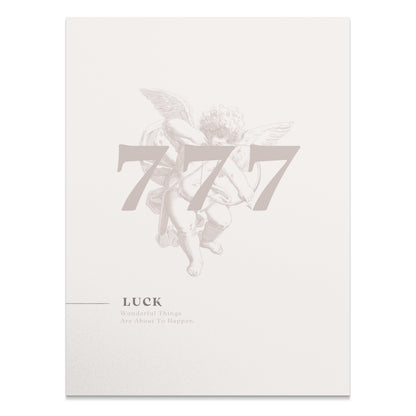 Premium Poster of Angel with 777 Luck Wonderful Things Will Happen Posters