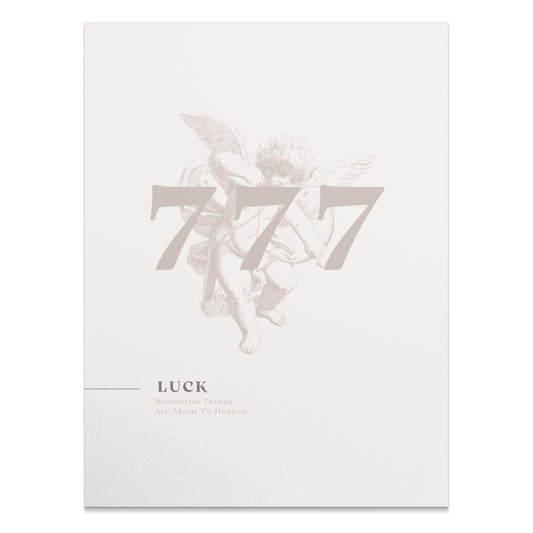 Premium Poster of Angel with 777 Luck Wonderful Things Will Happen Posters