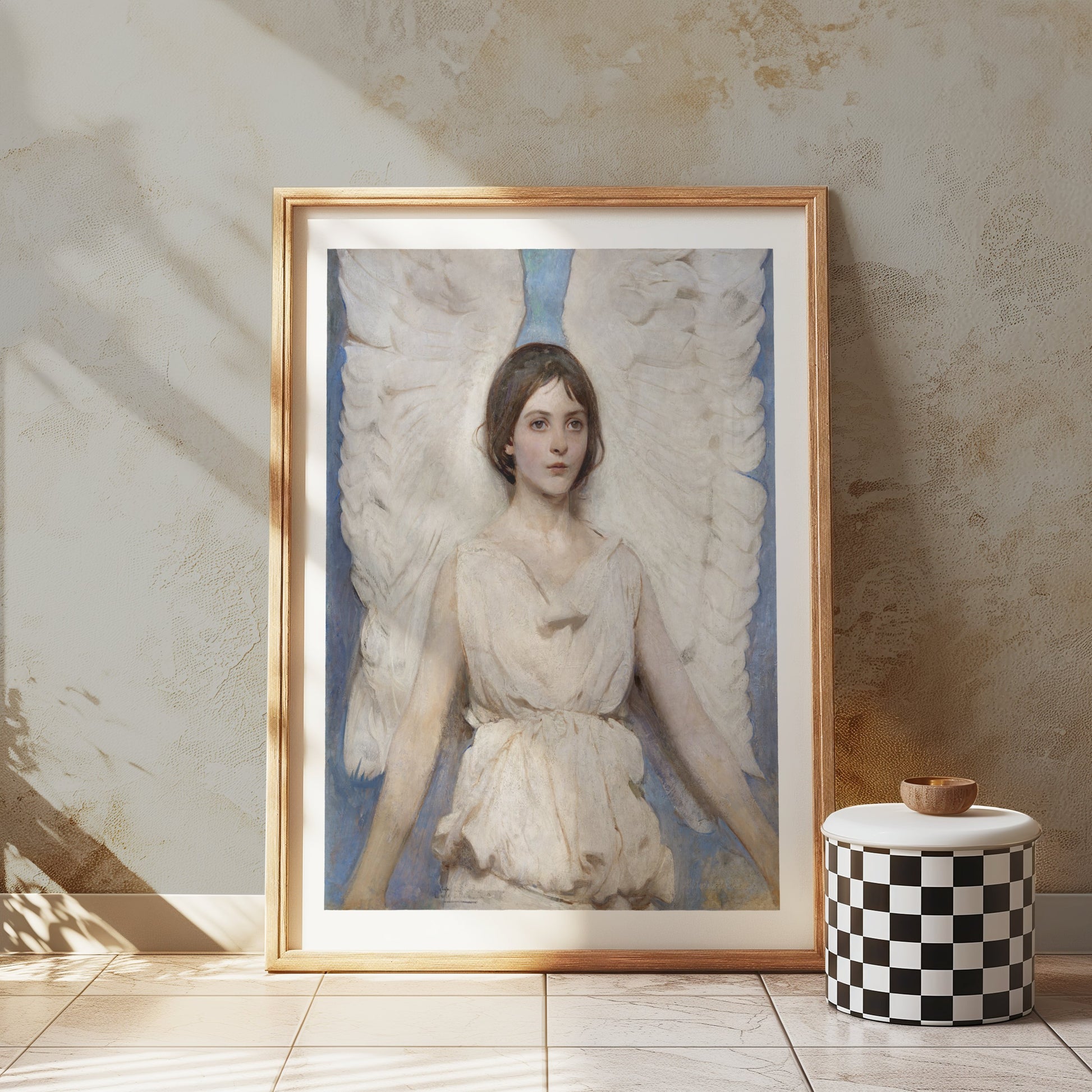 Premium Poster of Angelic Figure with White Wings Fine Art Print Posters