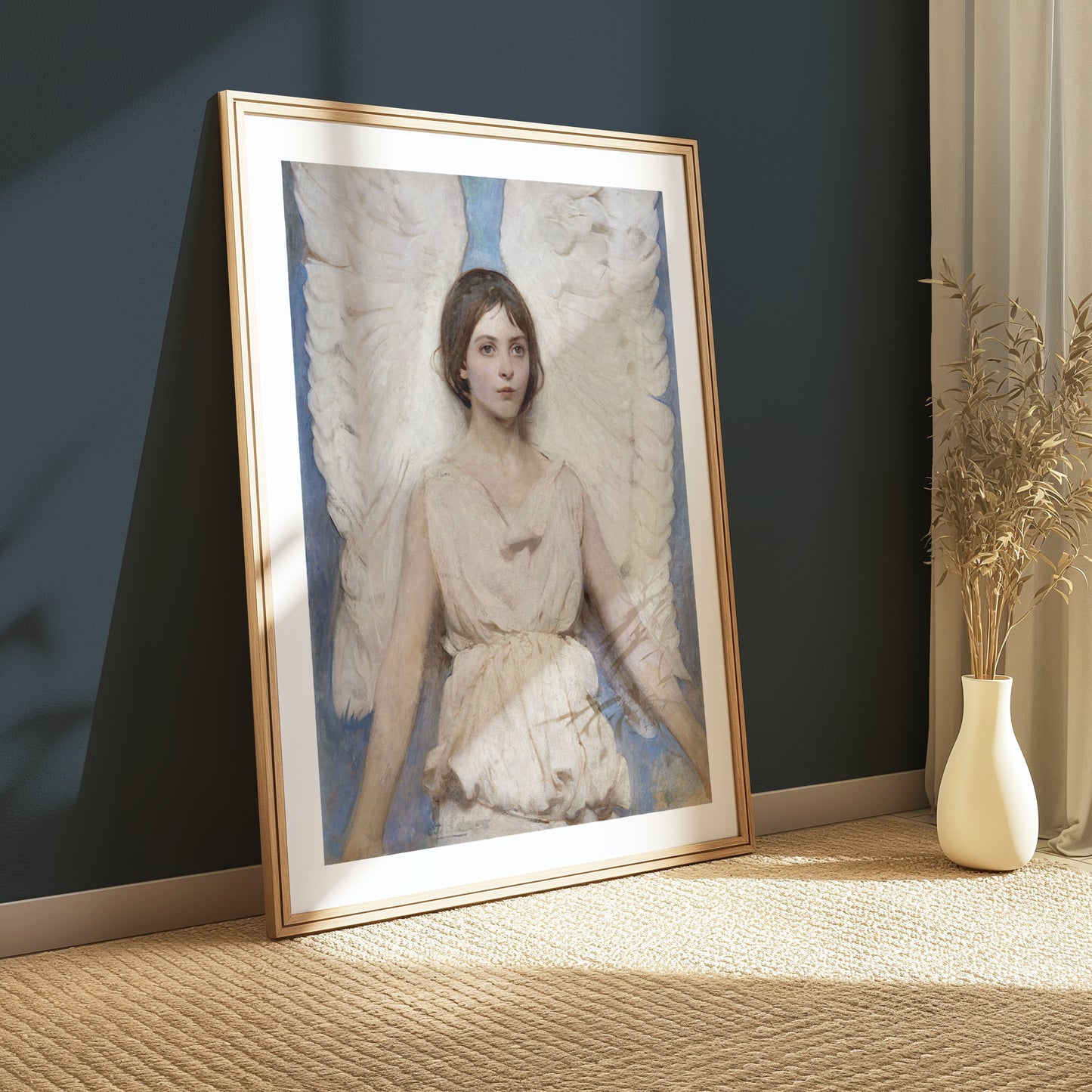 Premium Poster of Angelic Figure with White Wings Fine Art Print Posters