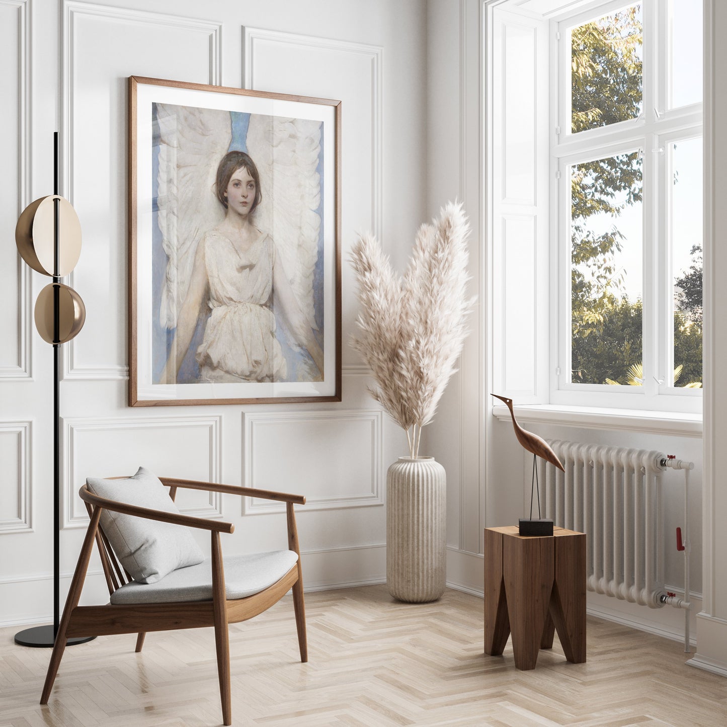 Premium Poster of Angelic Figure with White Wings Fine Art Print Posters