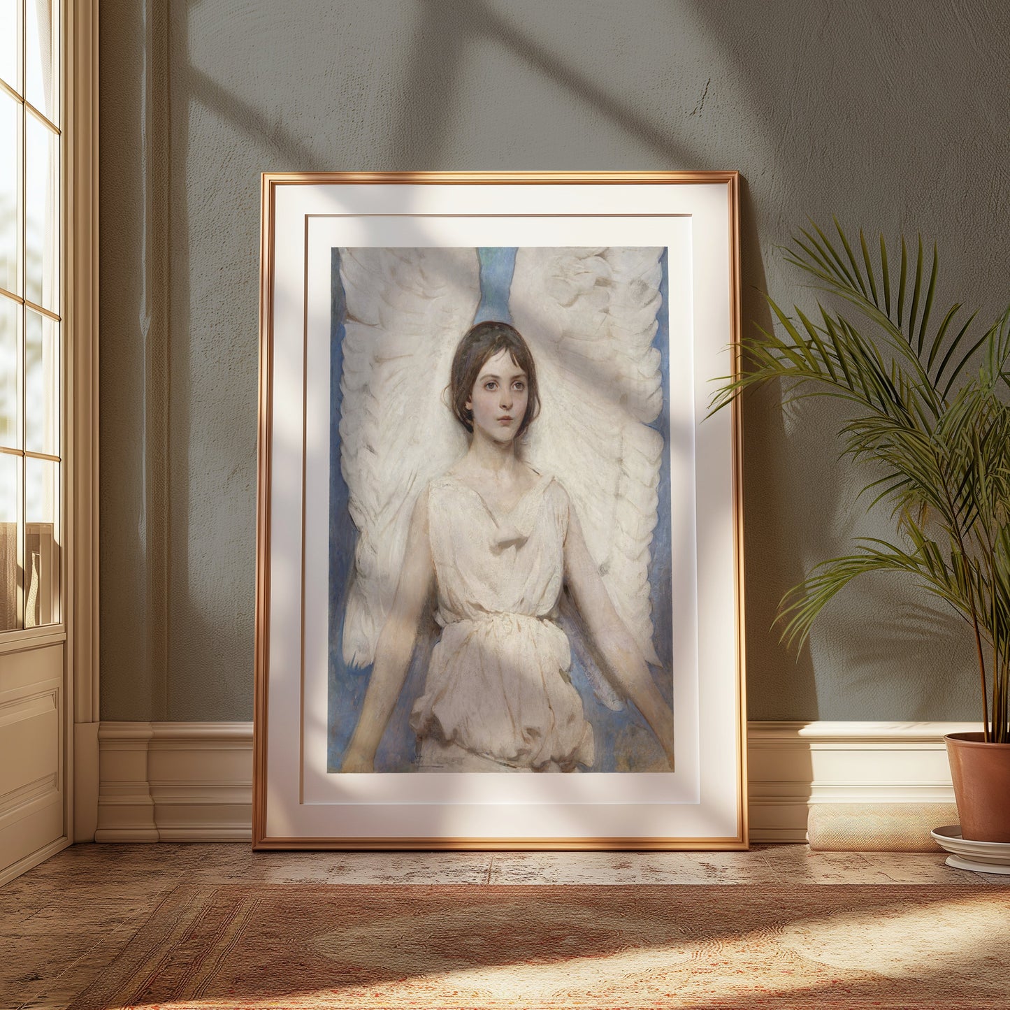 Premium Poster of Angelic Figure with White Wings Fine Art Print Posters