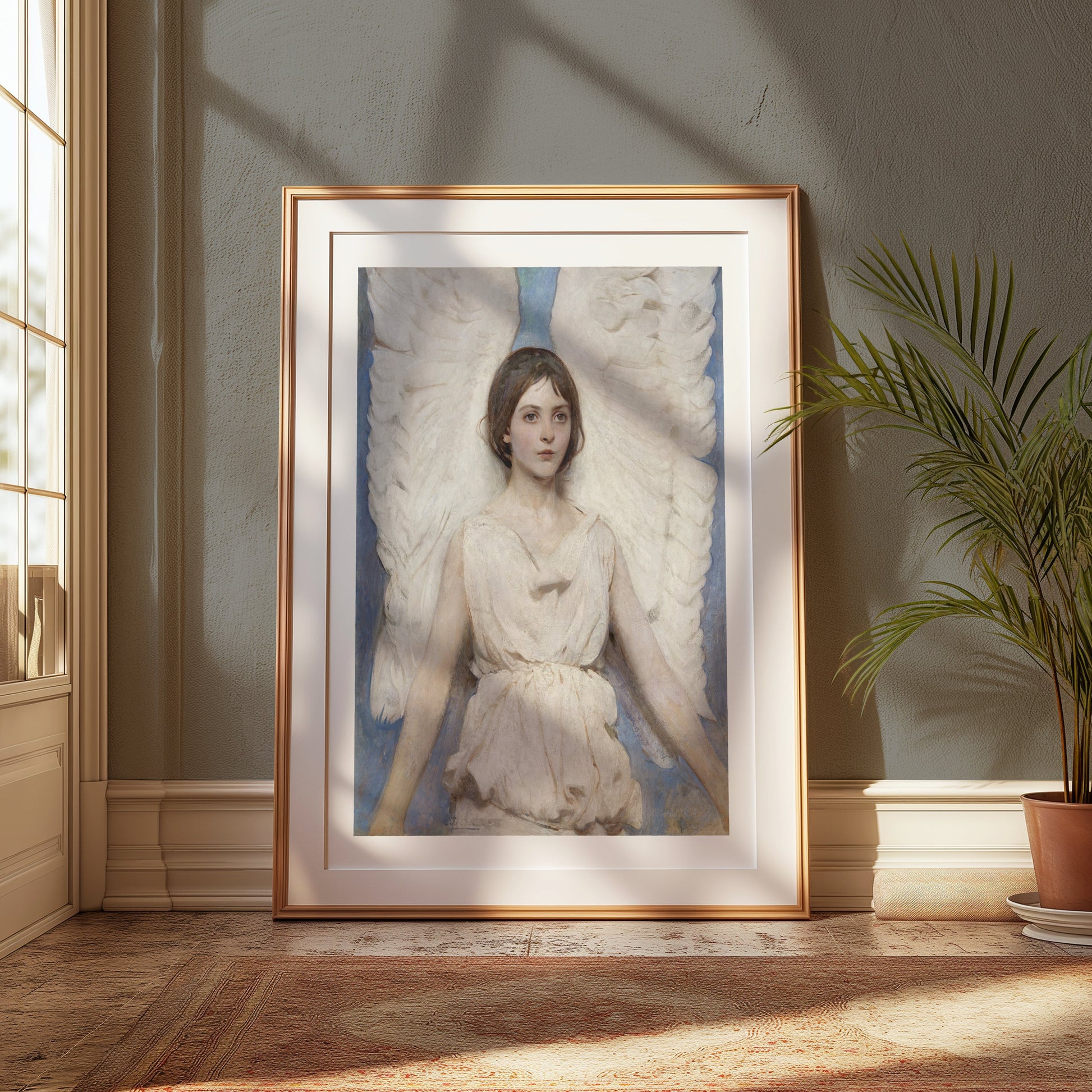Premium Poster of Angelic Figure with White Wings Fine Art Print Posters