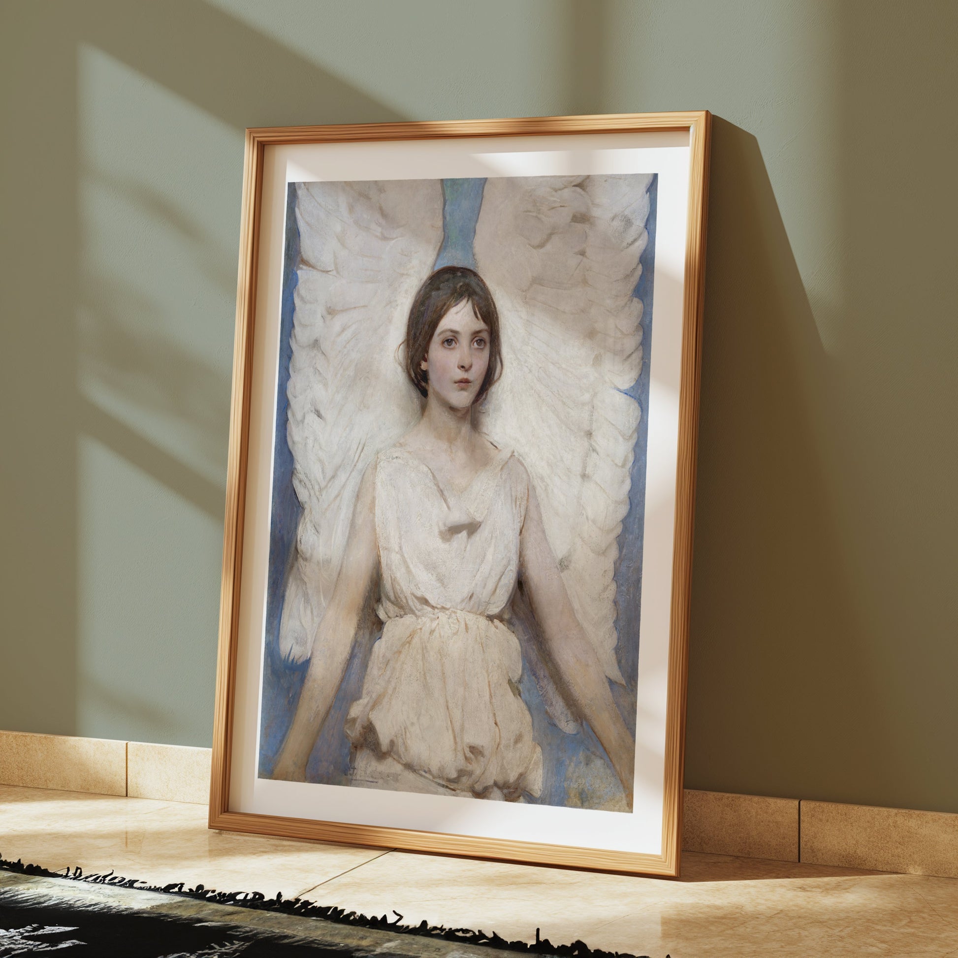 Premium Poster of Angelic Figure with White Wings Fine Art Print Posters