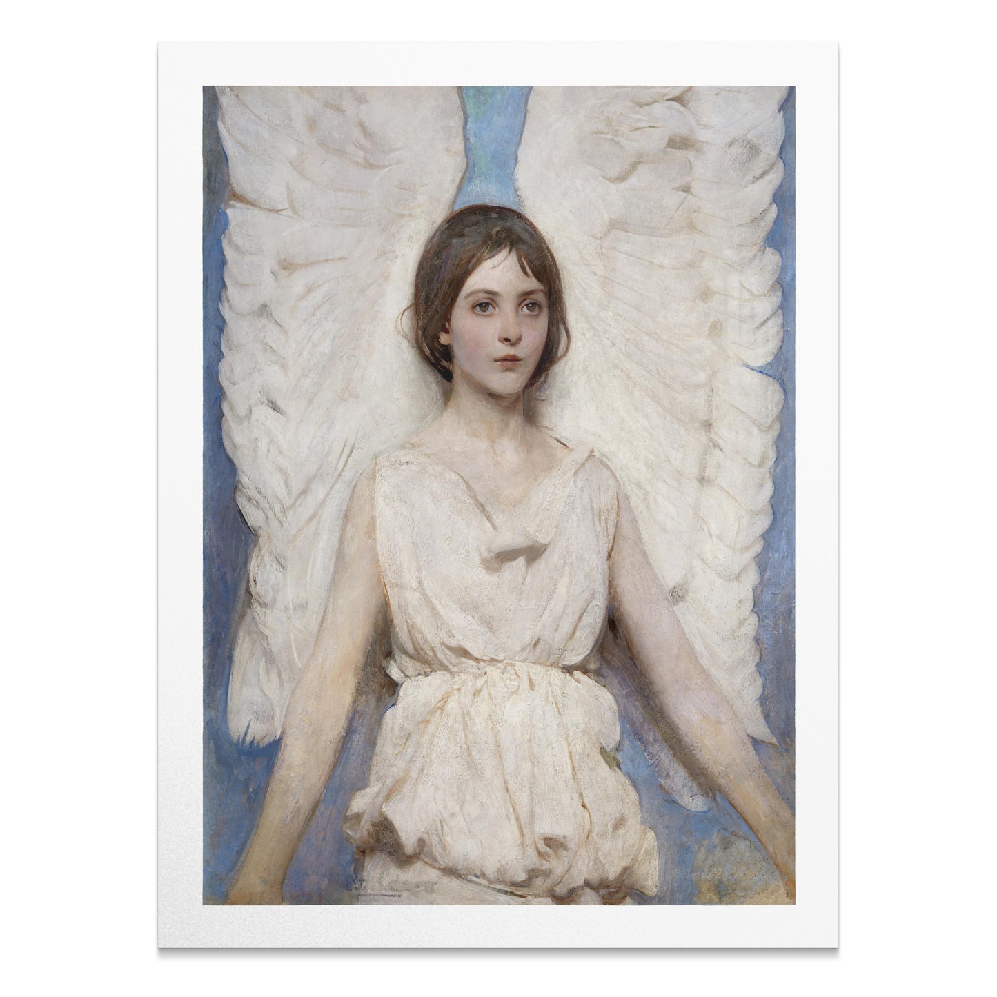 Premium Poster of Angelic Figure with White Wings Fine Art Print Posters