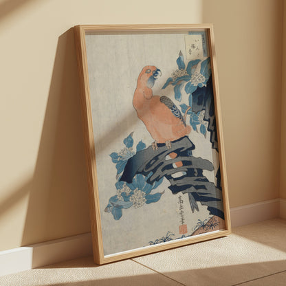 Premium Poster of Antique Japanese Parrot Art Print Wall Decor Posters