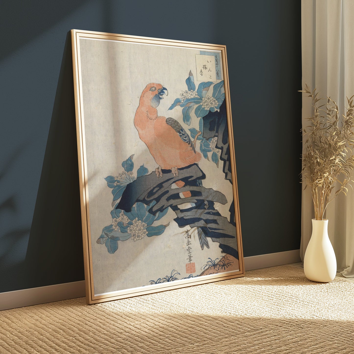 Premium Poster of Antique Japanese Parrot Art Print Wall Decor Posters