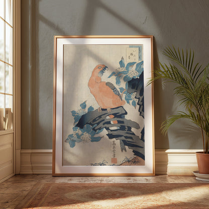 Premium Poster of Antique Japanese Parrot Art Print Wall Decor Posters