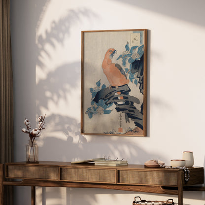 Premium Poster of Antique Japanese Parrot Art Print Wall Decor Posters
