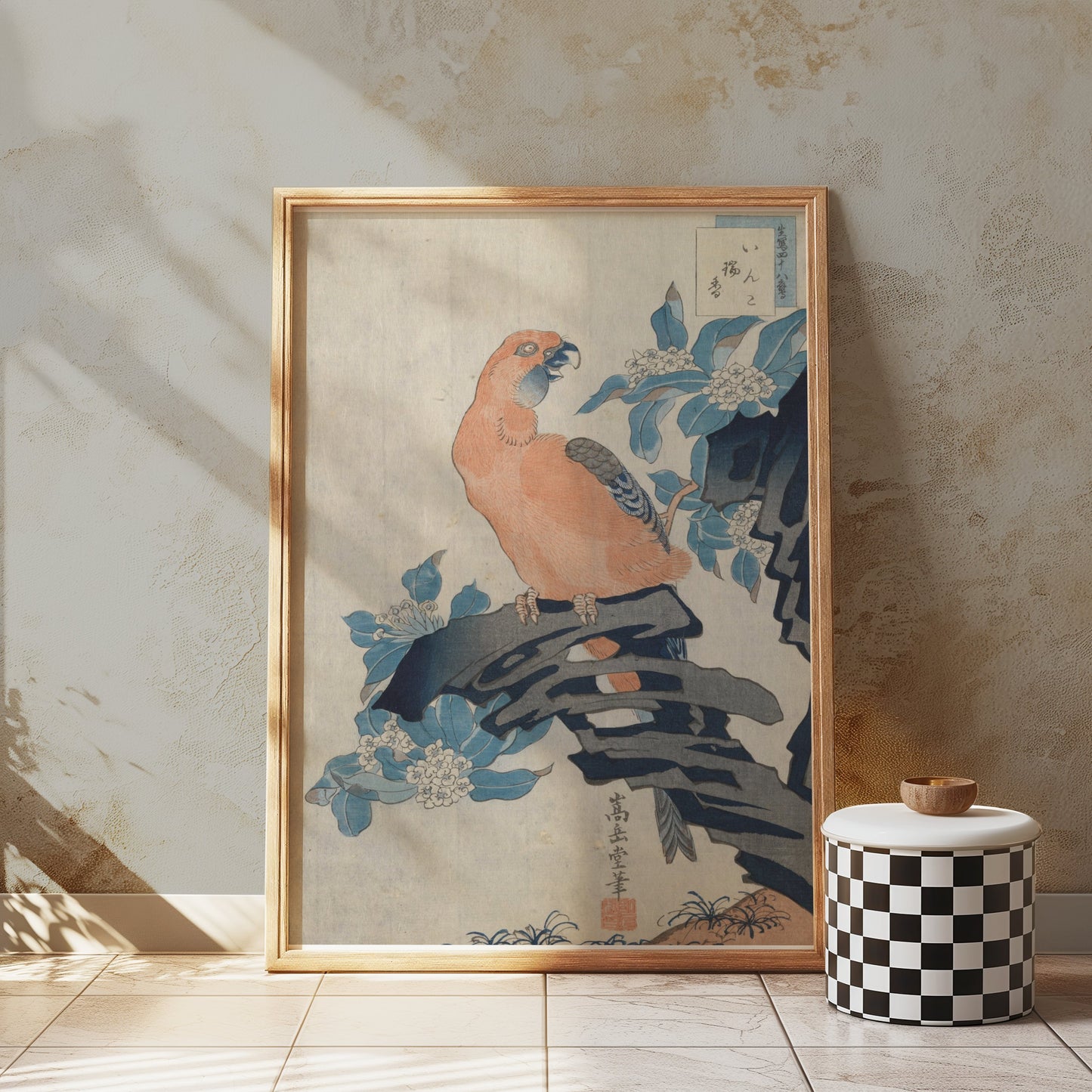 Premium Poster of Antique Japanese Parrot Art Print Wall Decor Posters