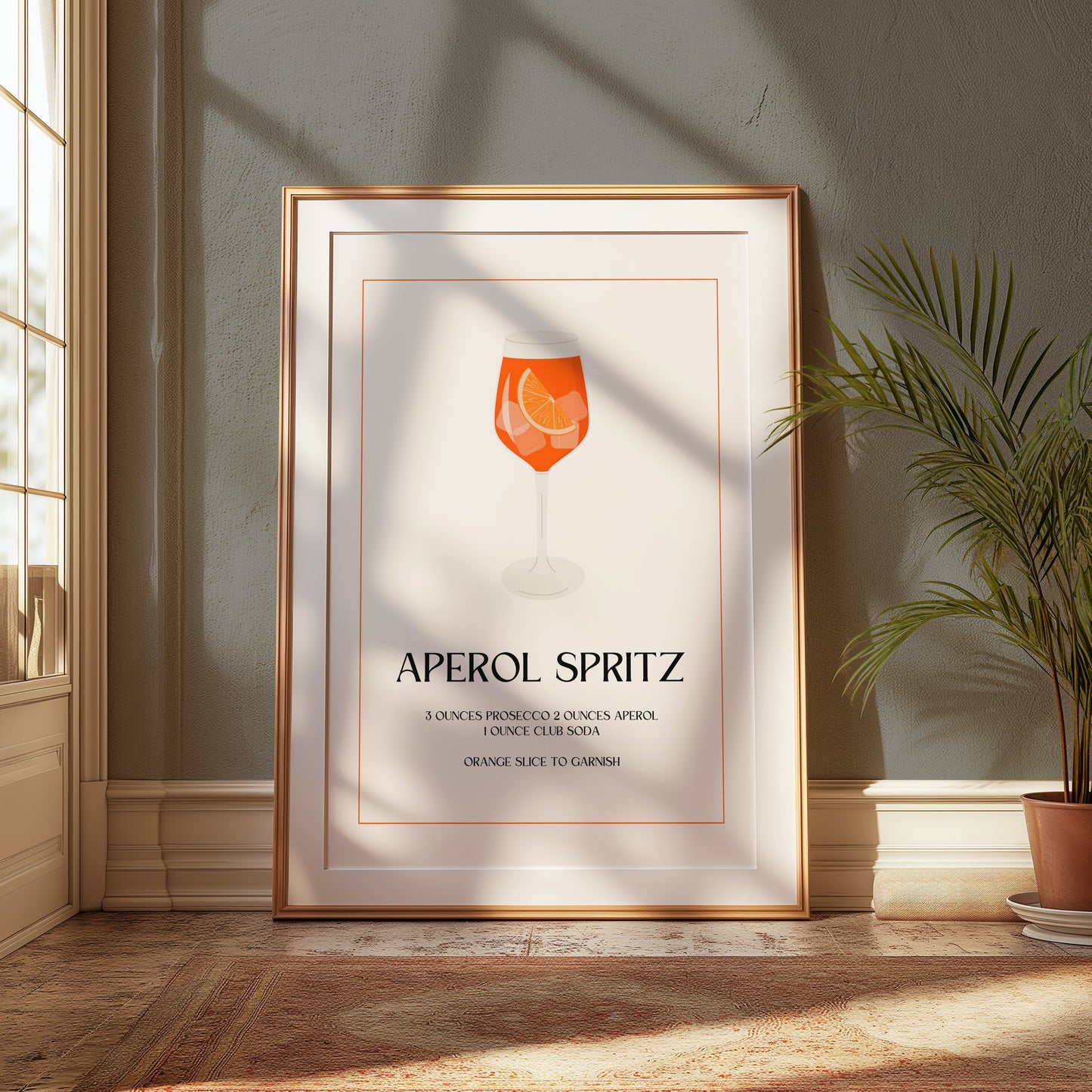 Premium Poster of Aperol Spritz Cocktail Recipe Art Print Posters