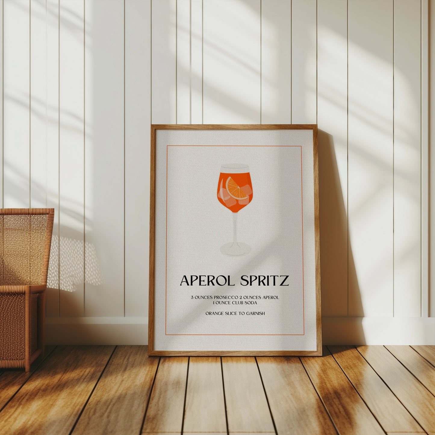 Premium Poster of Aperol Spritz Cocktail Recipe Art Print Posters
