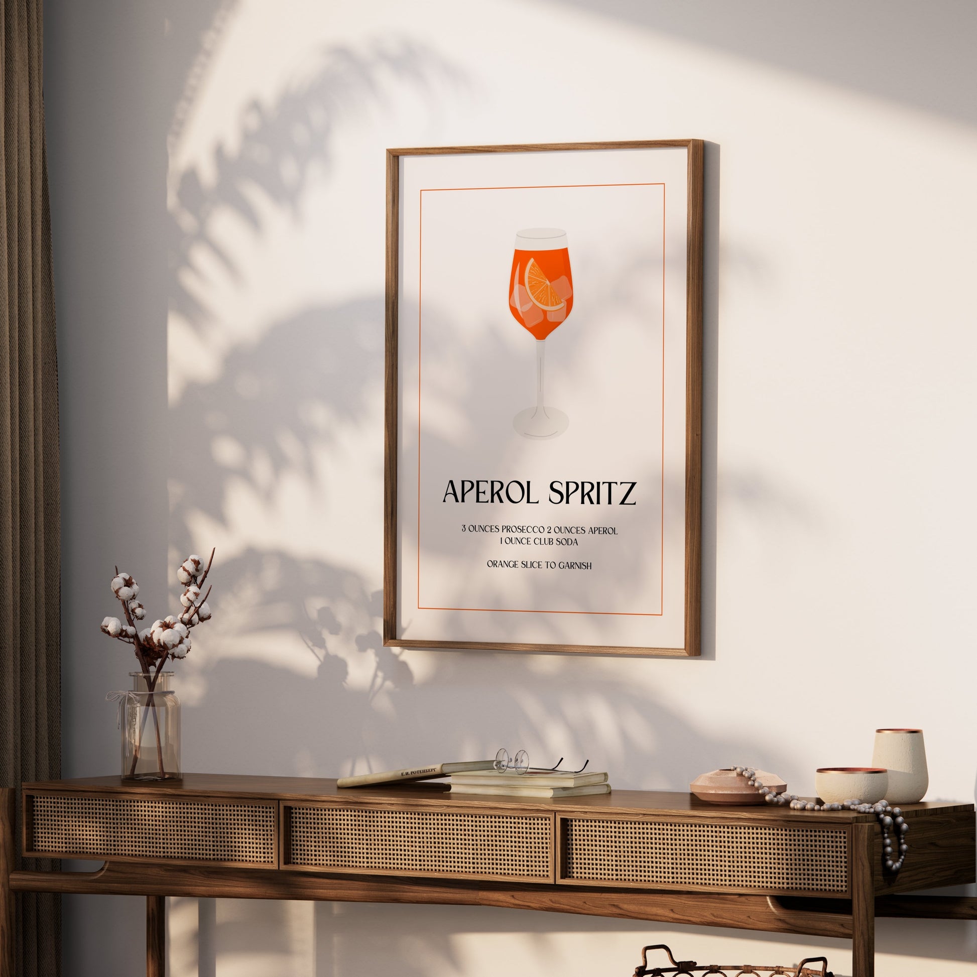 Premium Poster of Aperol Spritz Cocktail Recipe Art Print Posters