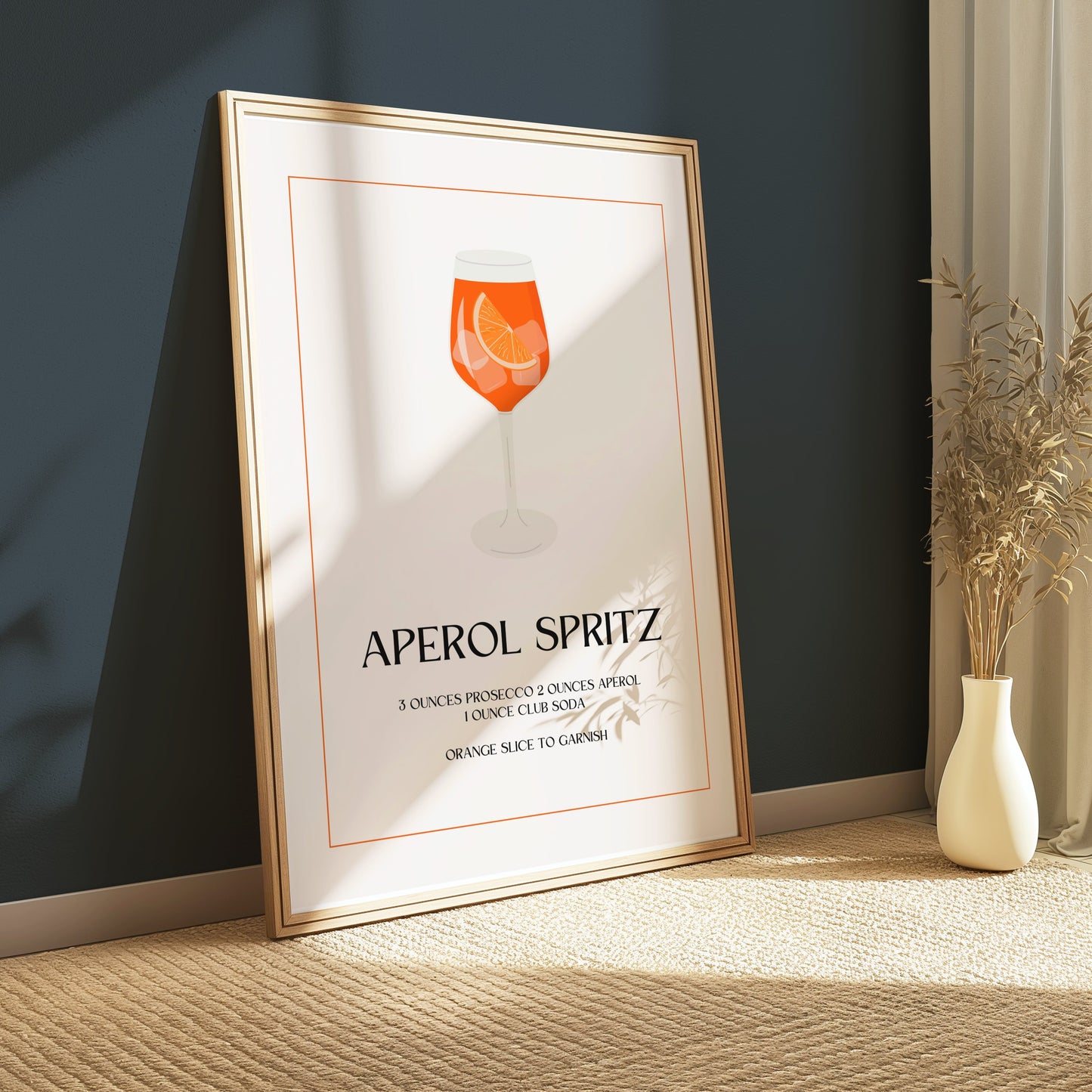 Premium Poster of Aperol Spritz Drink Recipe Art Print Wall Decor Posters