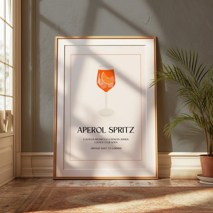 Premium Poster of Aperol Spritz Drink Recipe Art Print Wall Decor Posters