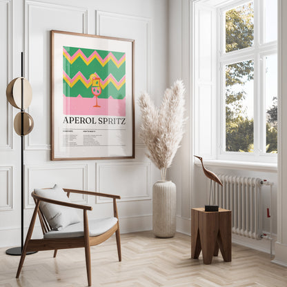 Premium Poster of Aperol Spritz Recipe with Colorful Design Posters