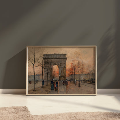 Premium Poster of Arc de Triomphe Paris Street Artwork Vintage Posters