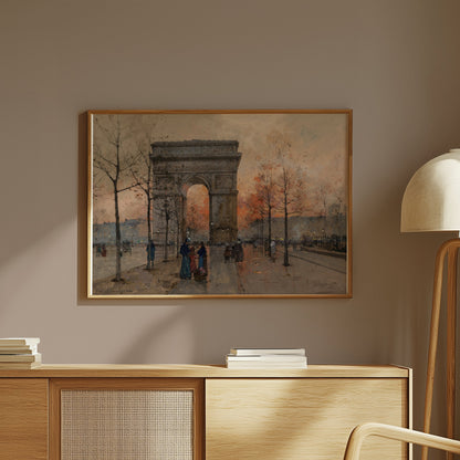 Premium Poster of Arc de Triomphe Paris Street Artwork Vintage Posters