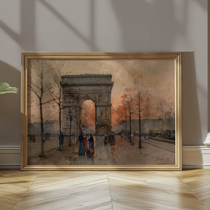 Premium Poster of Arc de Triomphe Paris Street Artwork Vintage Posters