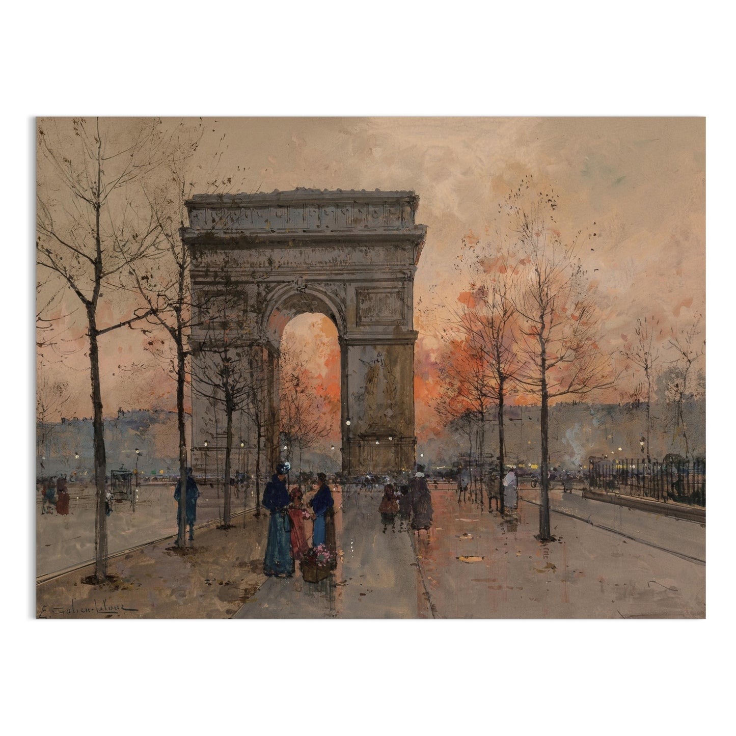 Premium Poster of Arc de Triomphe Paris Street Artwork Vintage Posters