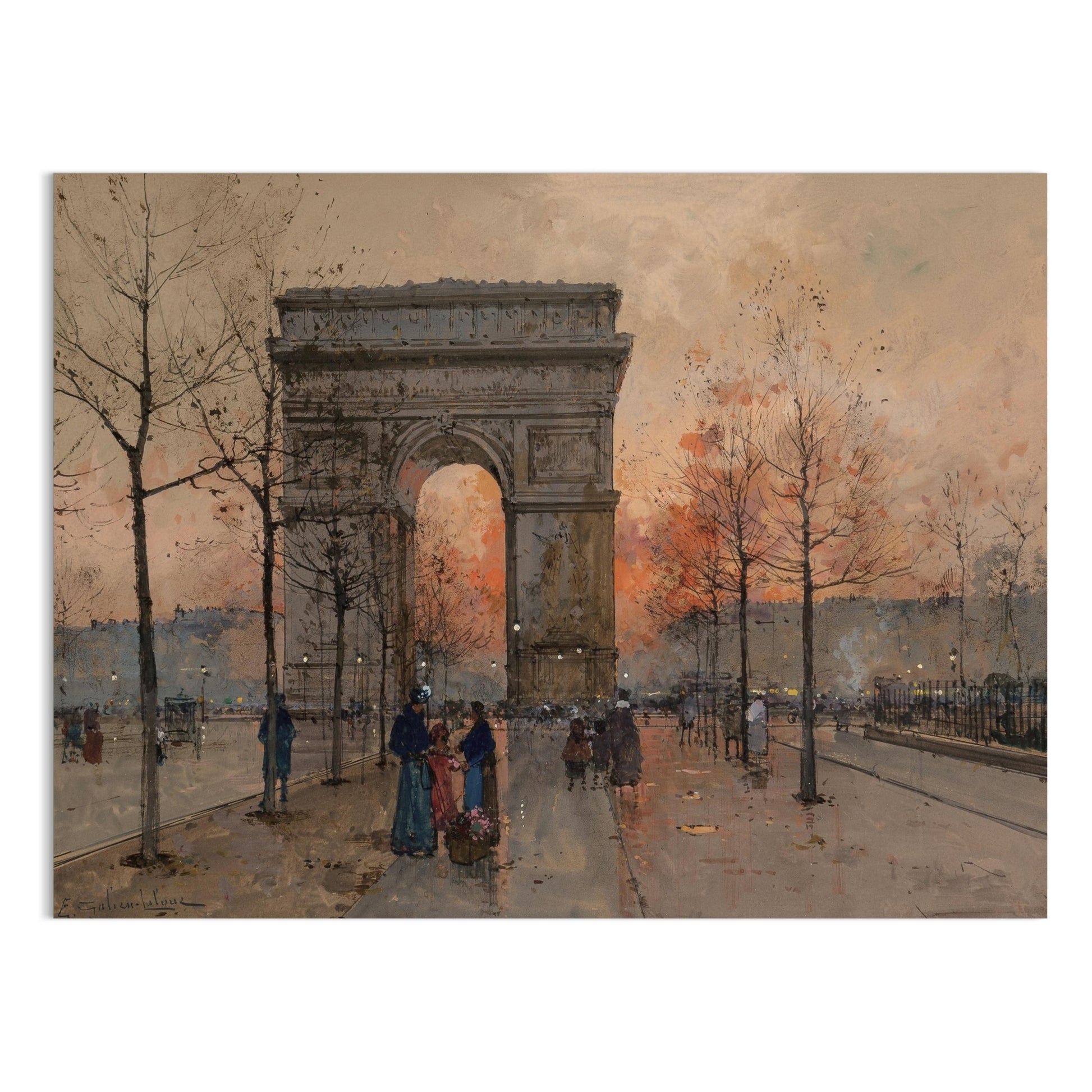 Premium Poster of Arc de Triomphe Paris Street Artwork Vintage Posters