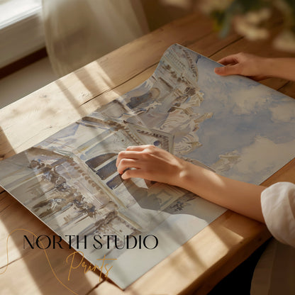 Premium Poster of Architectural Painting of Grand Building Posters