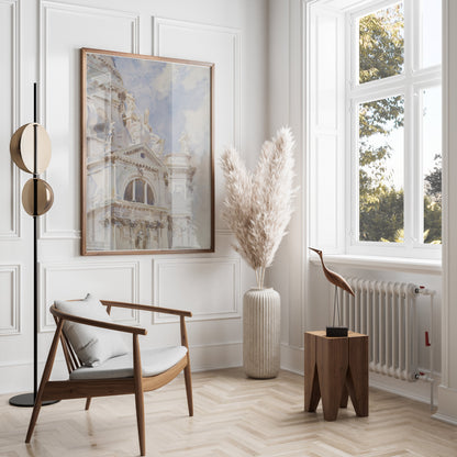 Premium Poster of Architectural Painting of Grand Building Posters