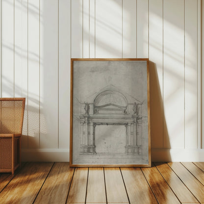 Premium Poster of Architectural Sketch with Classical Elements Posters