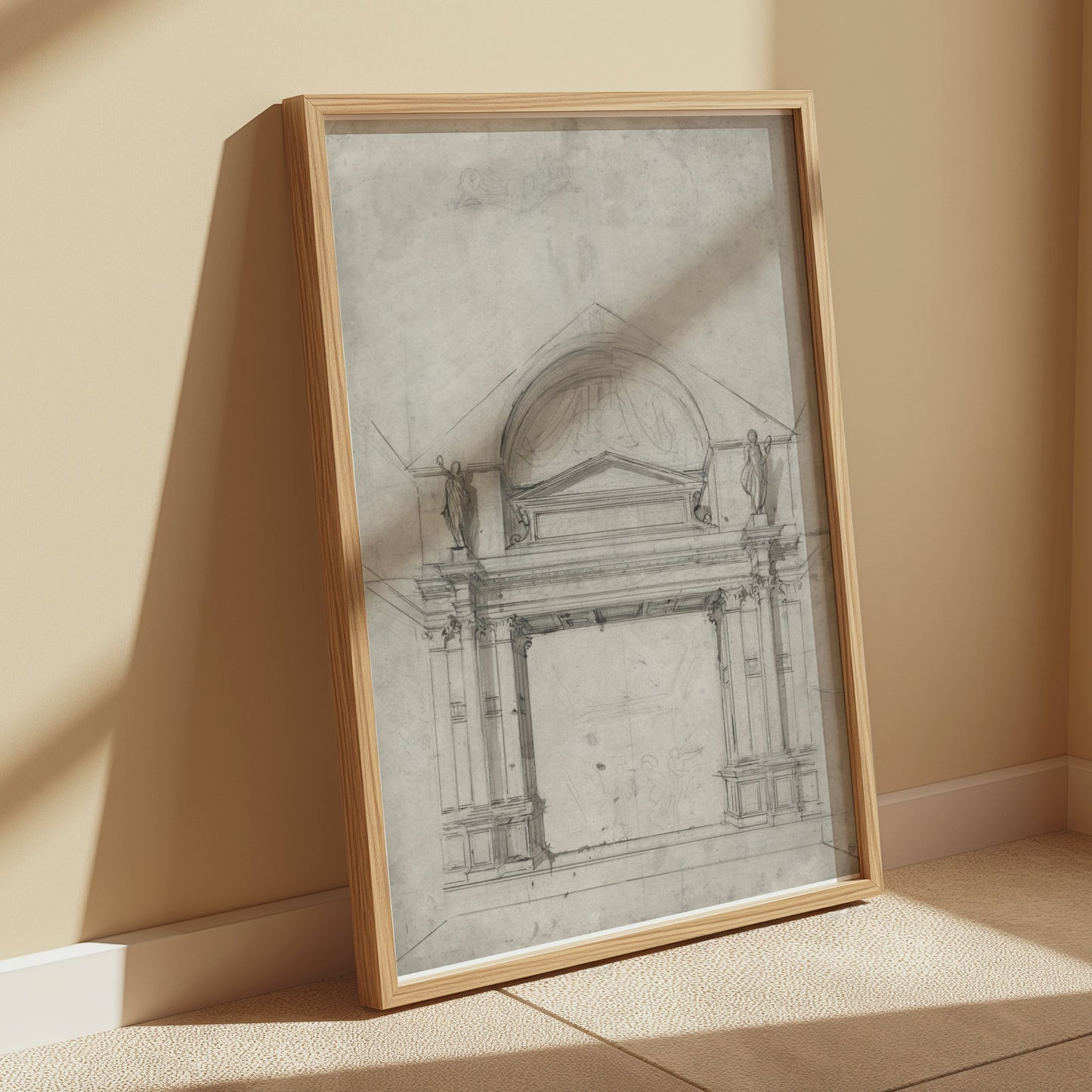 Premium Poster of Architectural Sketch with Classical Elements Posters