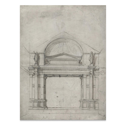 Premium Poster of Architectural Sketch with Classical Elements Posters