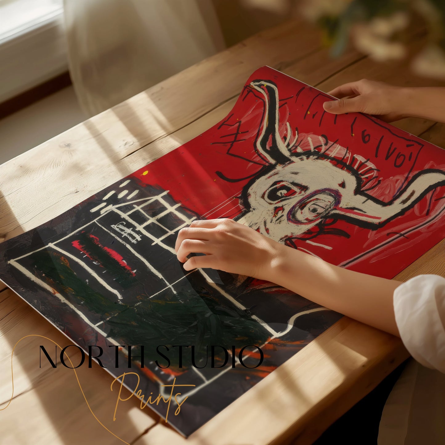 Premium Poster of Art Composition Skull with Horns Contemporary Posters