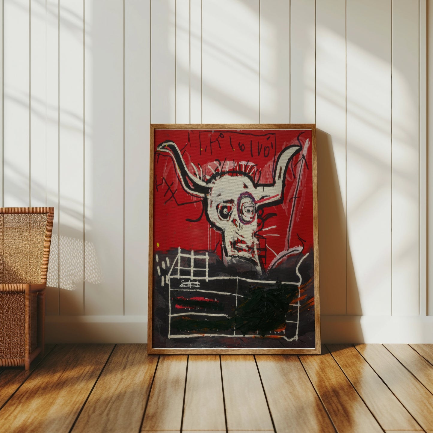 Premium Poster of Art Composition Skull with Horns Contemporary Posters