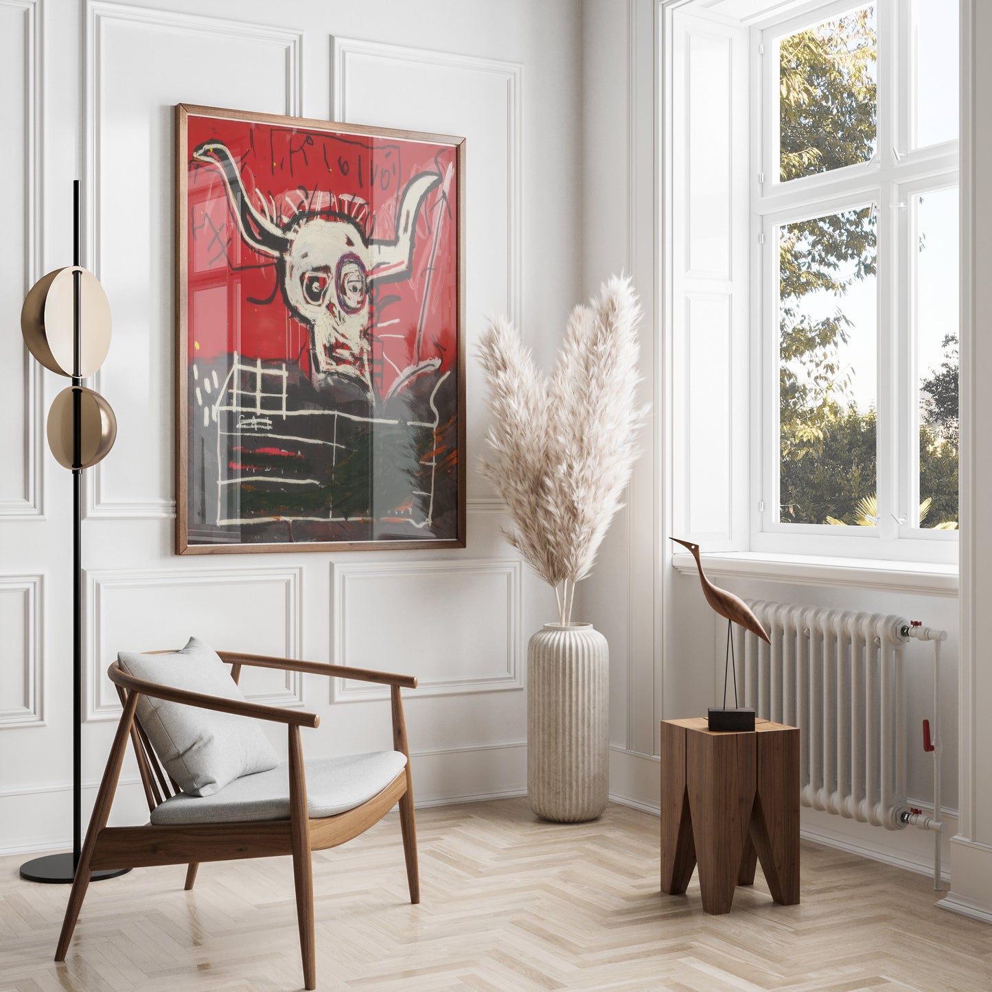 Premium Poster of Art Composition Skull with Horns Contemporary Posters