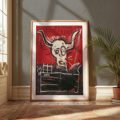 Premium Poster of Art Composition Skull with Horns Contemporary Posters