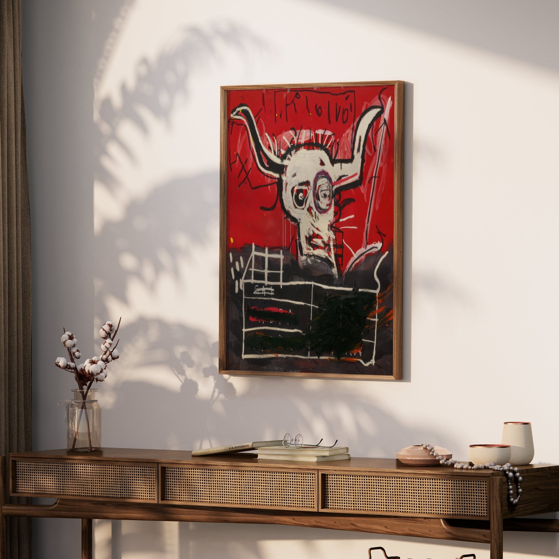 Premium Poster of Art Composition Skull with Horns Contemporary Posters