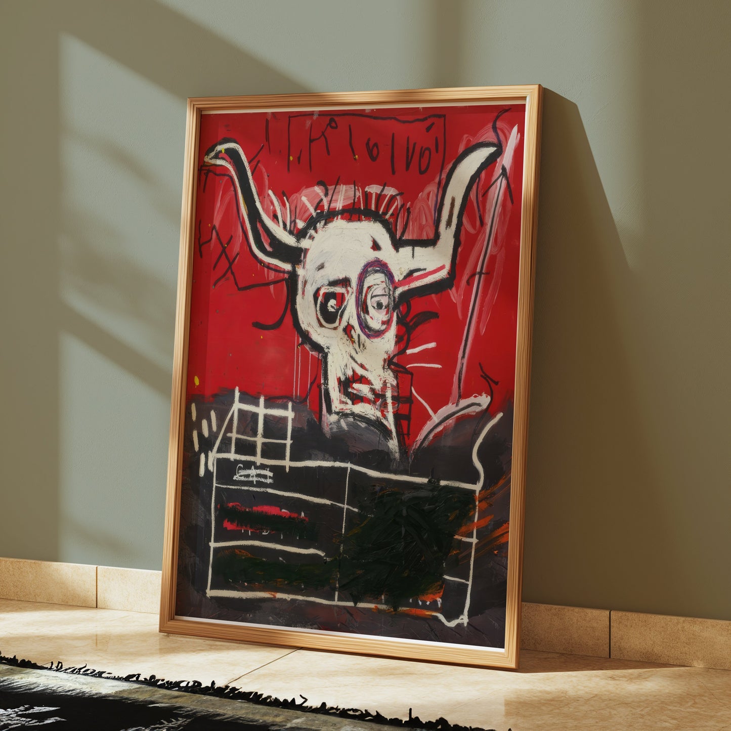 Premium Poster of Art Composition Skull with Horns Contemporary Posters
