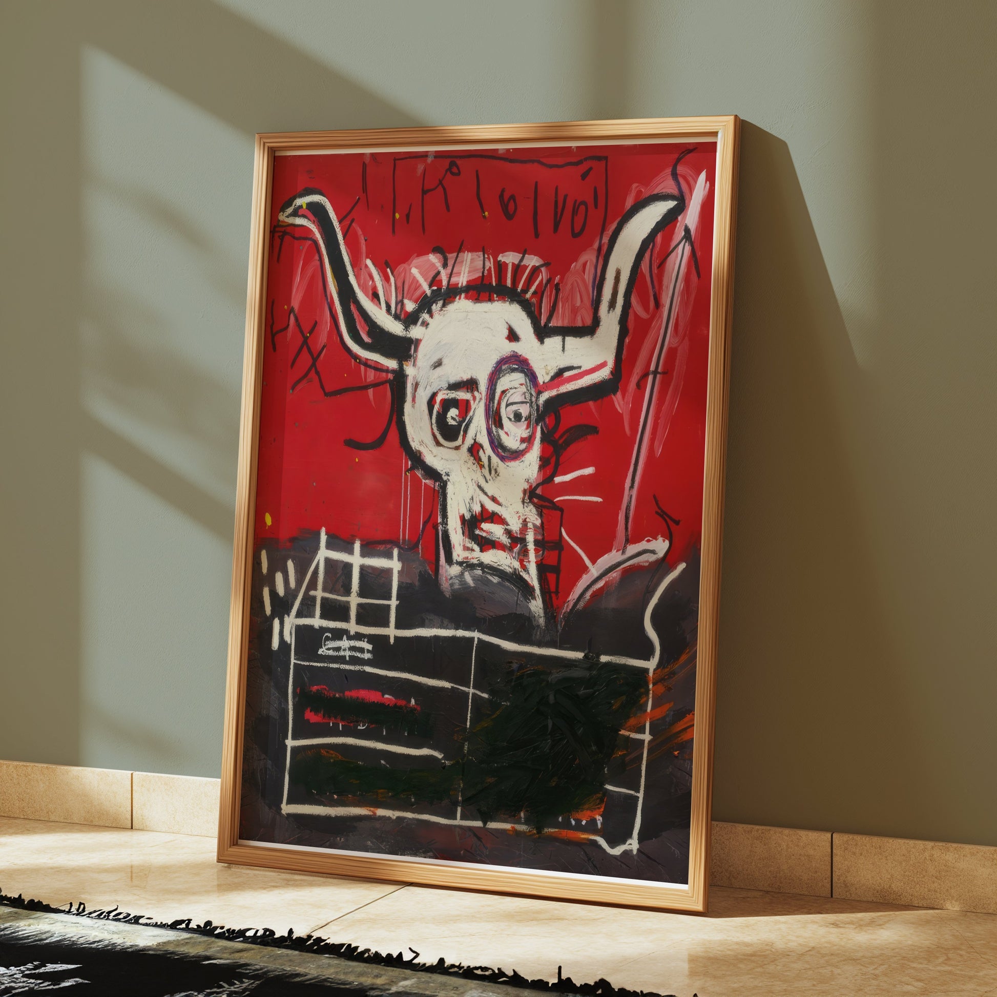 Premium Poster of Art Composition Skull with Horns Contemporary Posters