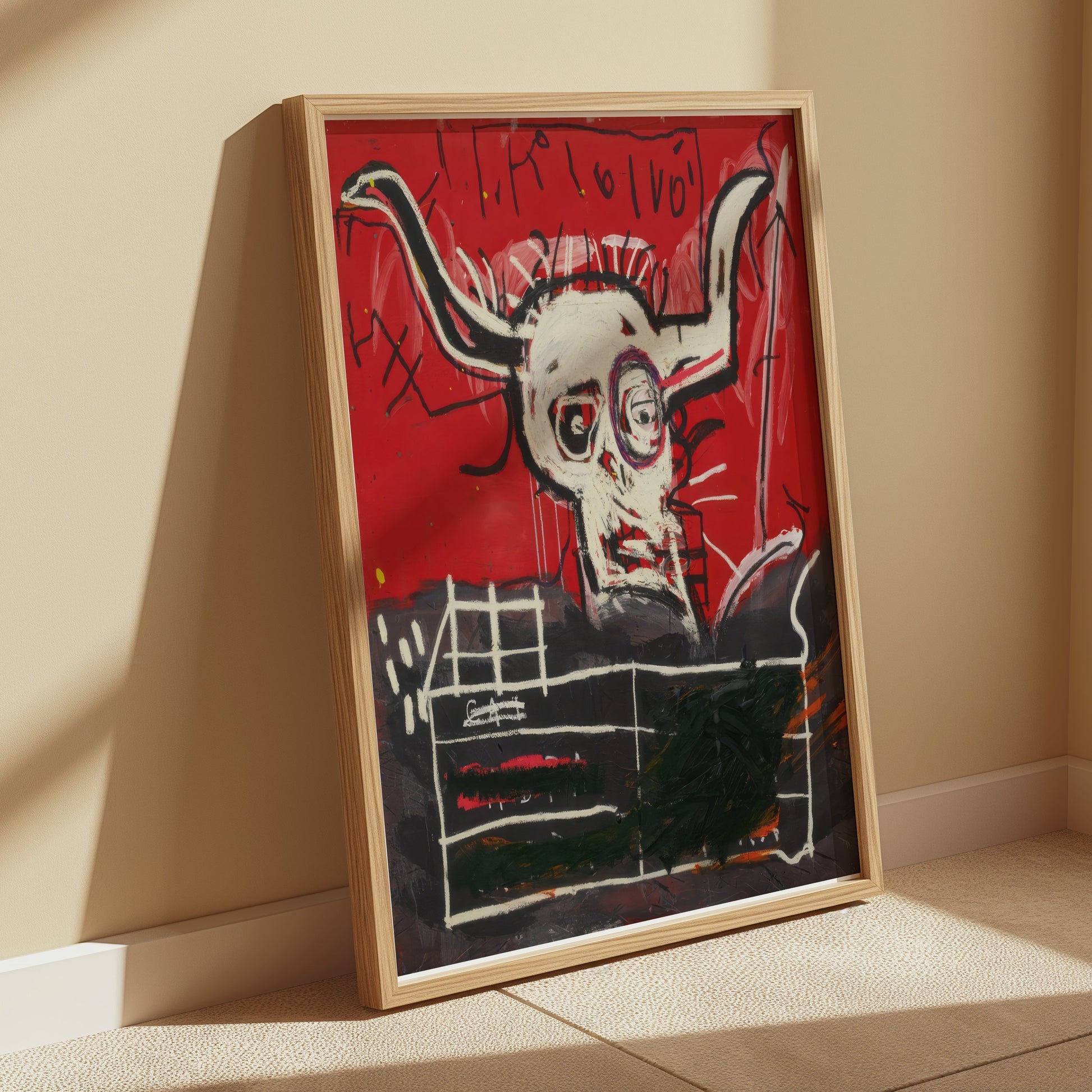 Premium Poster of Art Composition Skull with Horns Contemporary Posters