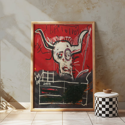 Premium Poster of Art Composition Skull with Horns Contemporary Posters