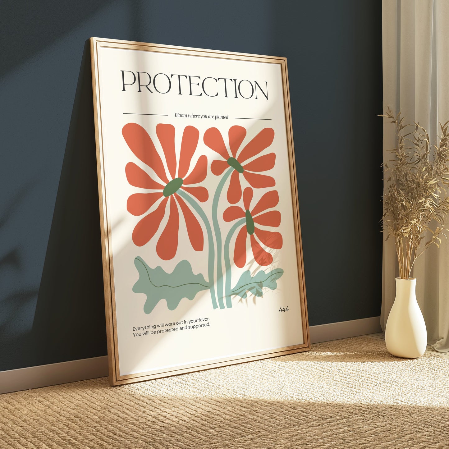 Premium Poster of Art Print with Blooming Flowers and Protection Posters