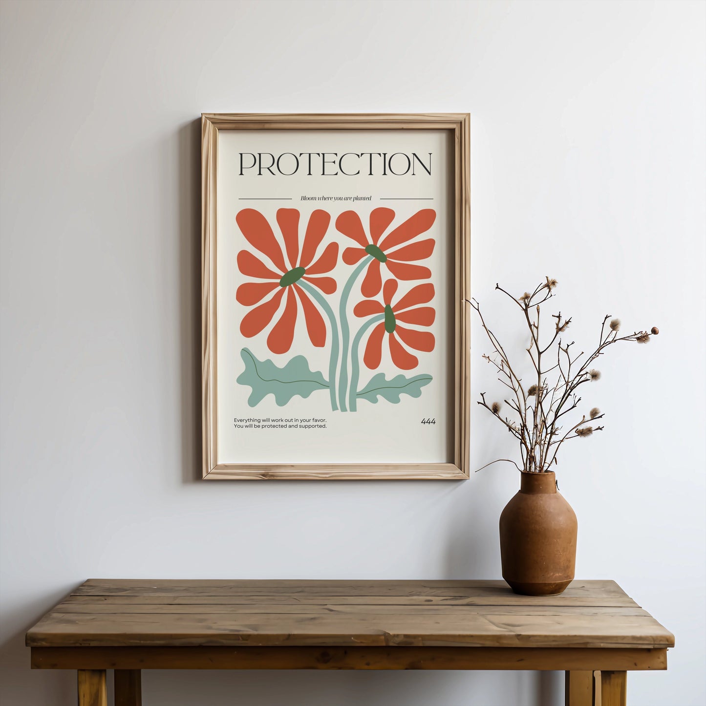 Premium Poster of Art Print with Blooming Flowers and Protection Posters