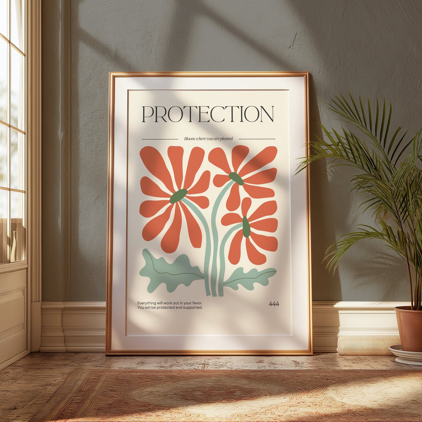Premium Poster of Art Print with Blooming Flowers and Protection Posters