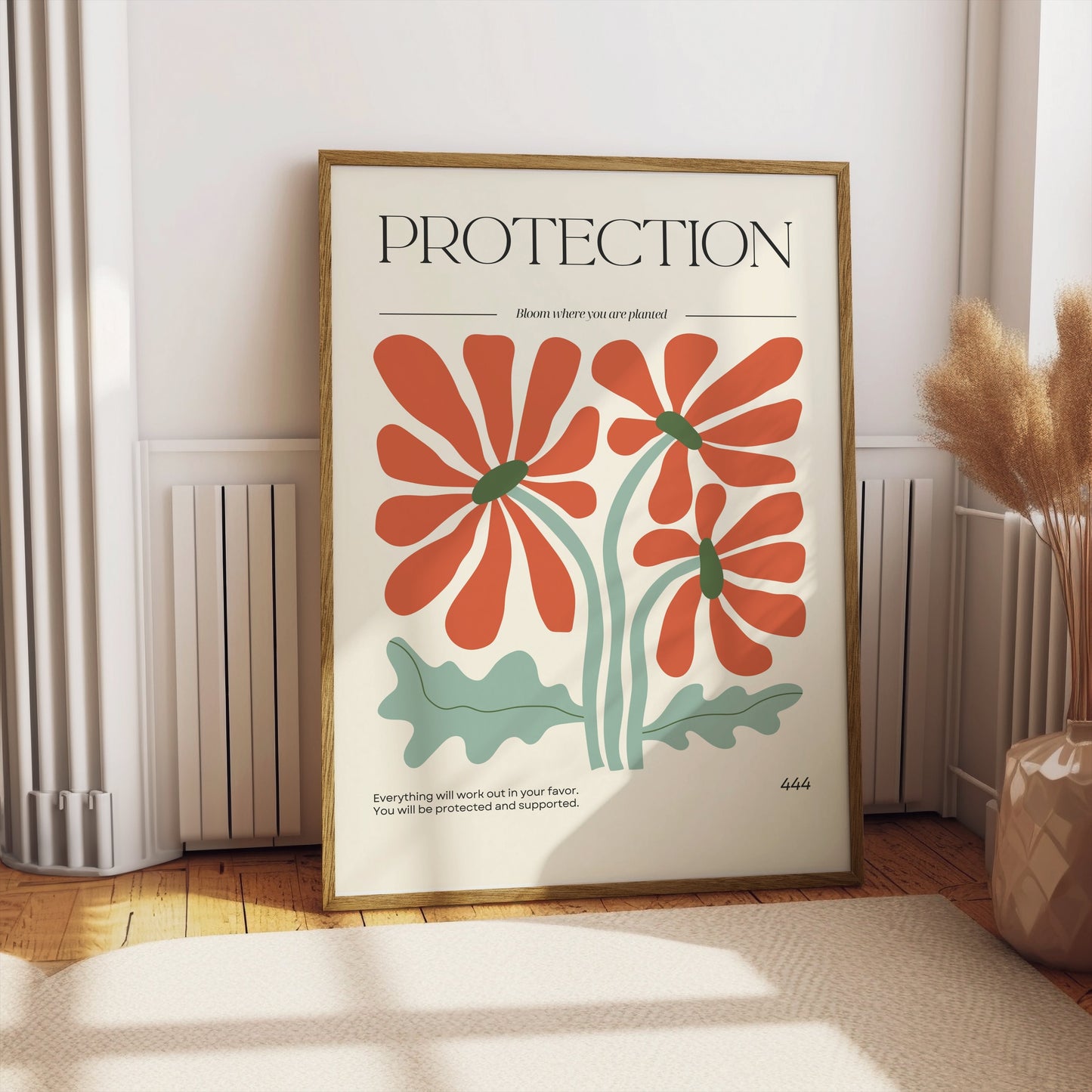 Premium Poster of Art Print with Blooming Flowers and Protection Posters
