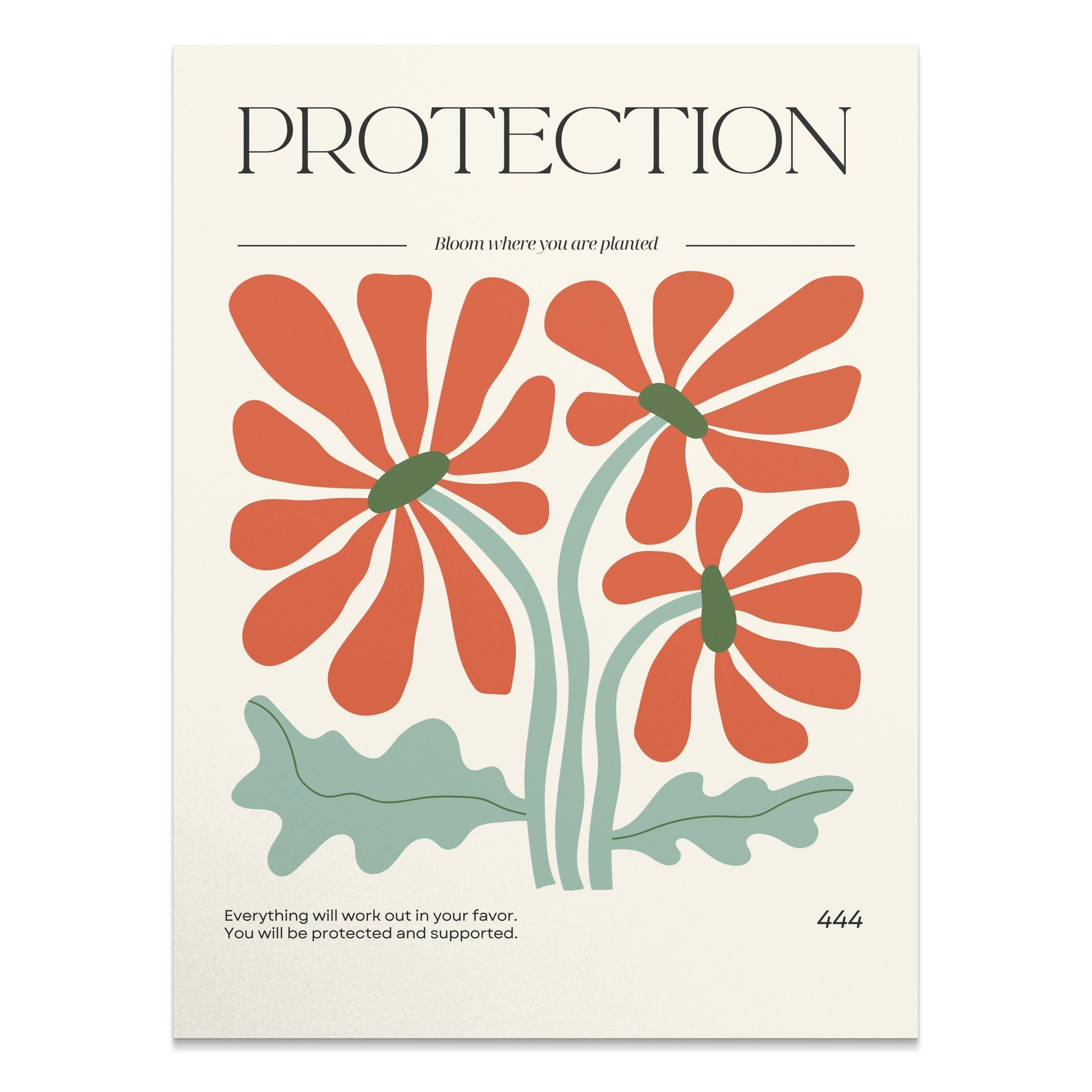 Premium Poster of Art Print with Blooming Flowers and Protection Posters